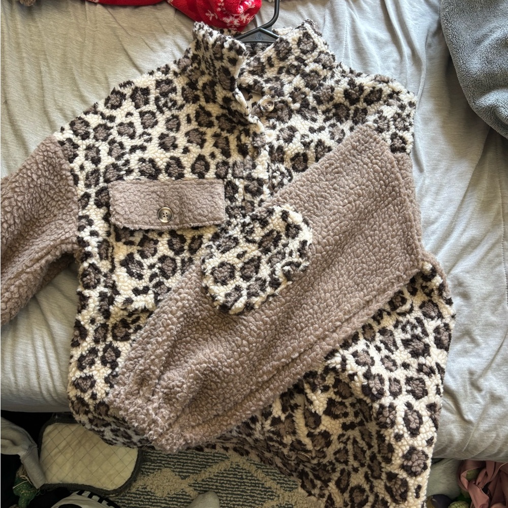 Otherwild Leopard Print Fleece Jacket